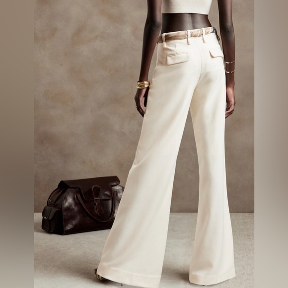 NWT! Banana Republic Desert Thyme Green Lido Wide-Leg Wool Pants - Size 6 - Picture 6 of 10